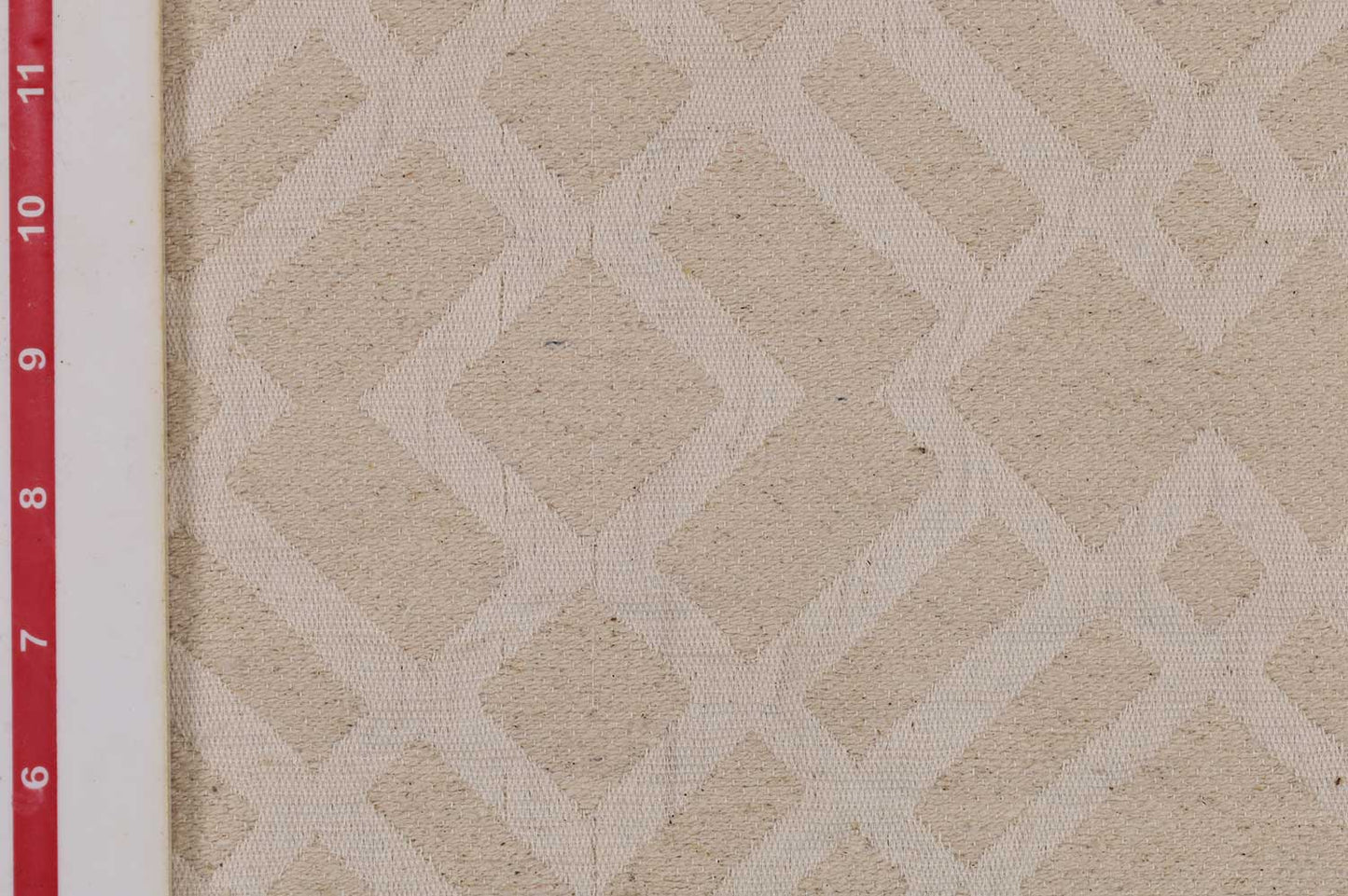 Ivory Grid Weave – Cotton Jacquard Fabric