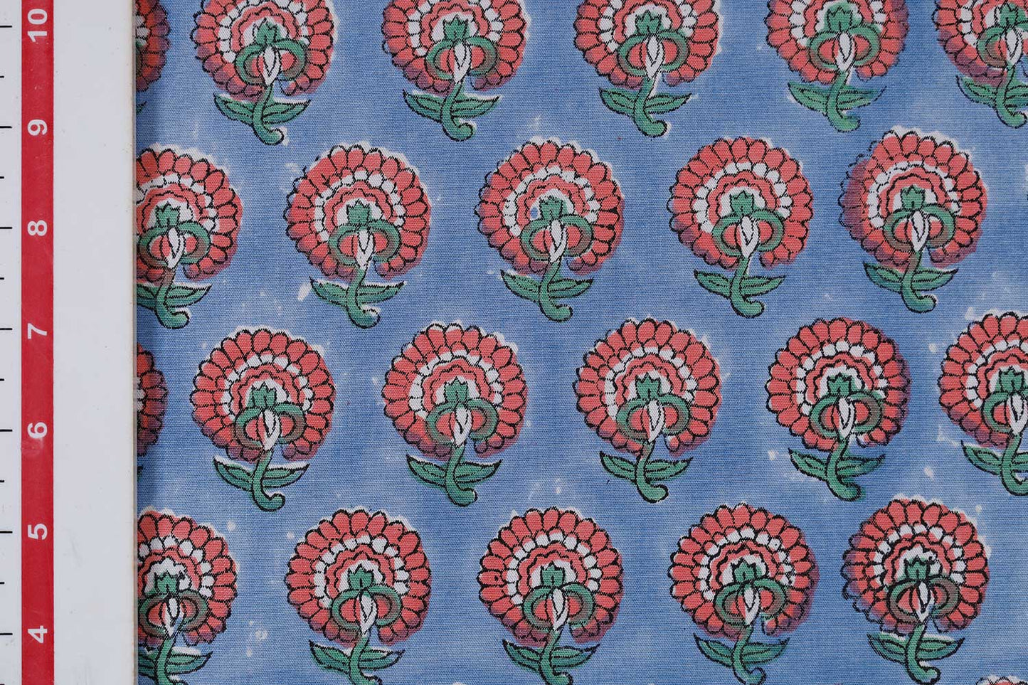 Petal Bloom Repeat – Block Print Cotton Blend Fabric