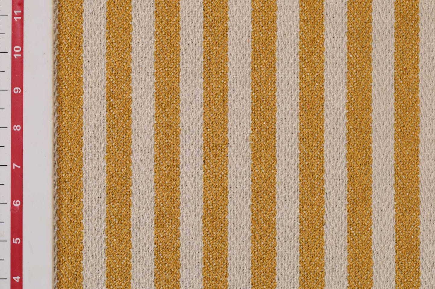 Golden Dune Stripe – Cotton Herringbone Fabric