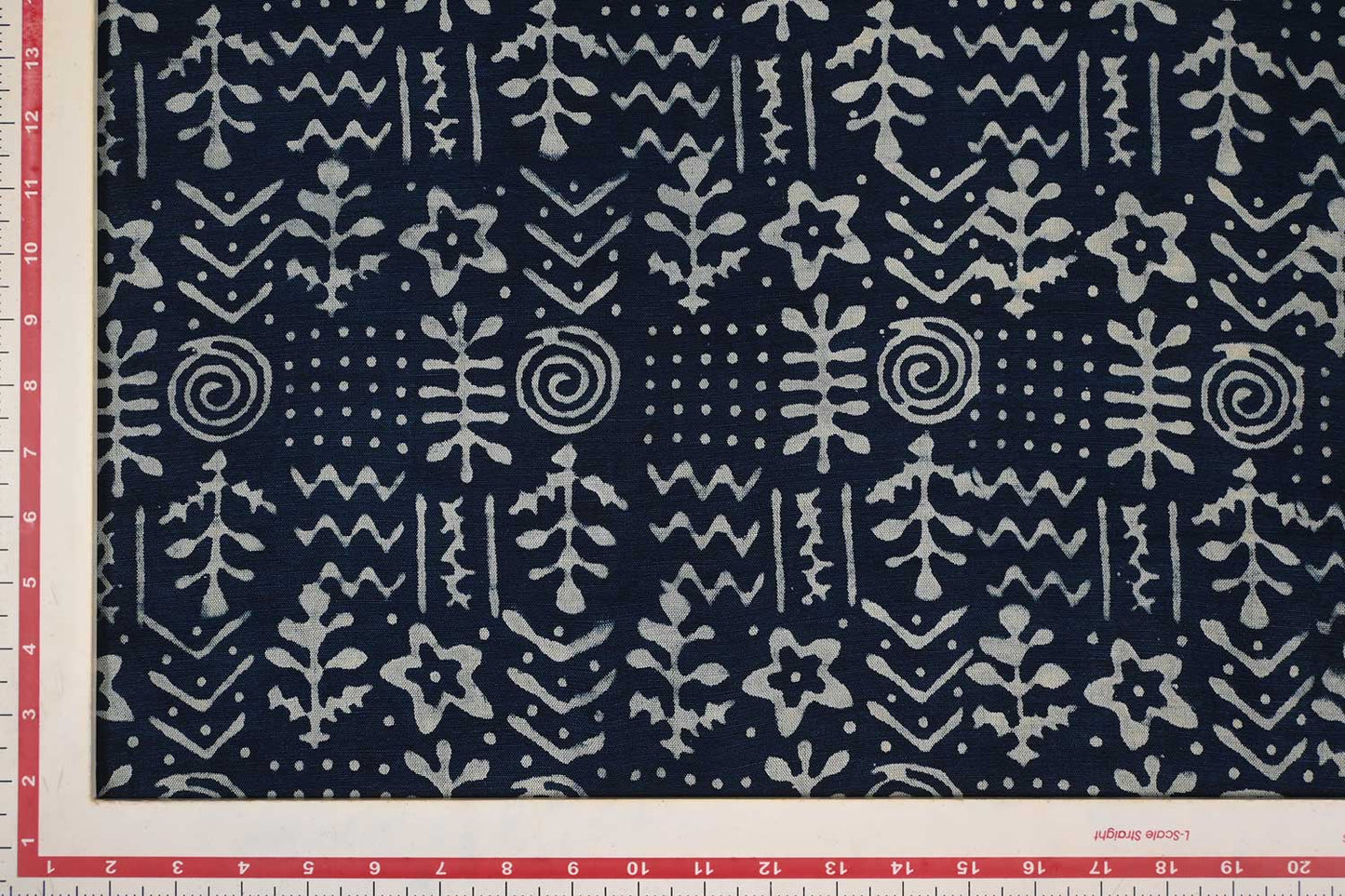 Heritage Motif Indigo – Cotton Blend Print Fabric