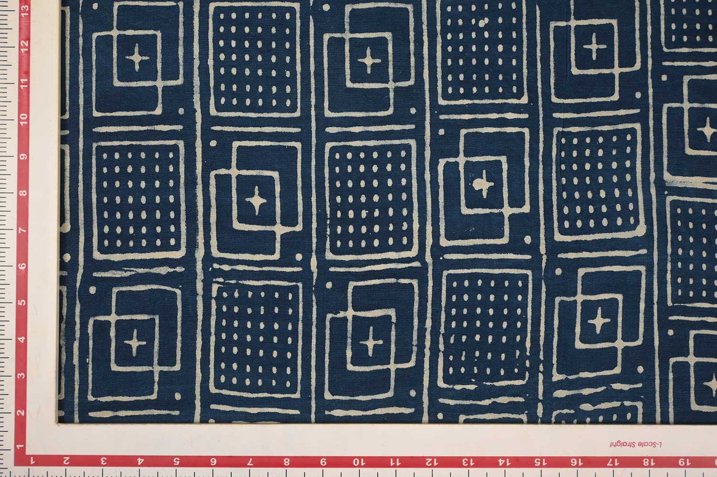 Indigo Studio Grid – Cotton Linen Print Fabric